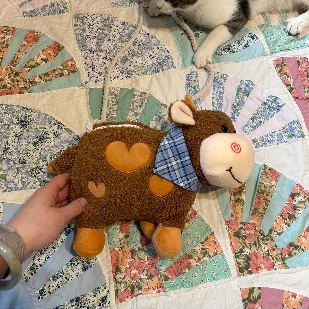 Cow plush purse